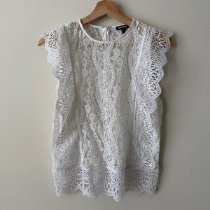 Express White Lace Blouse
